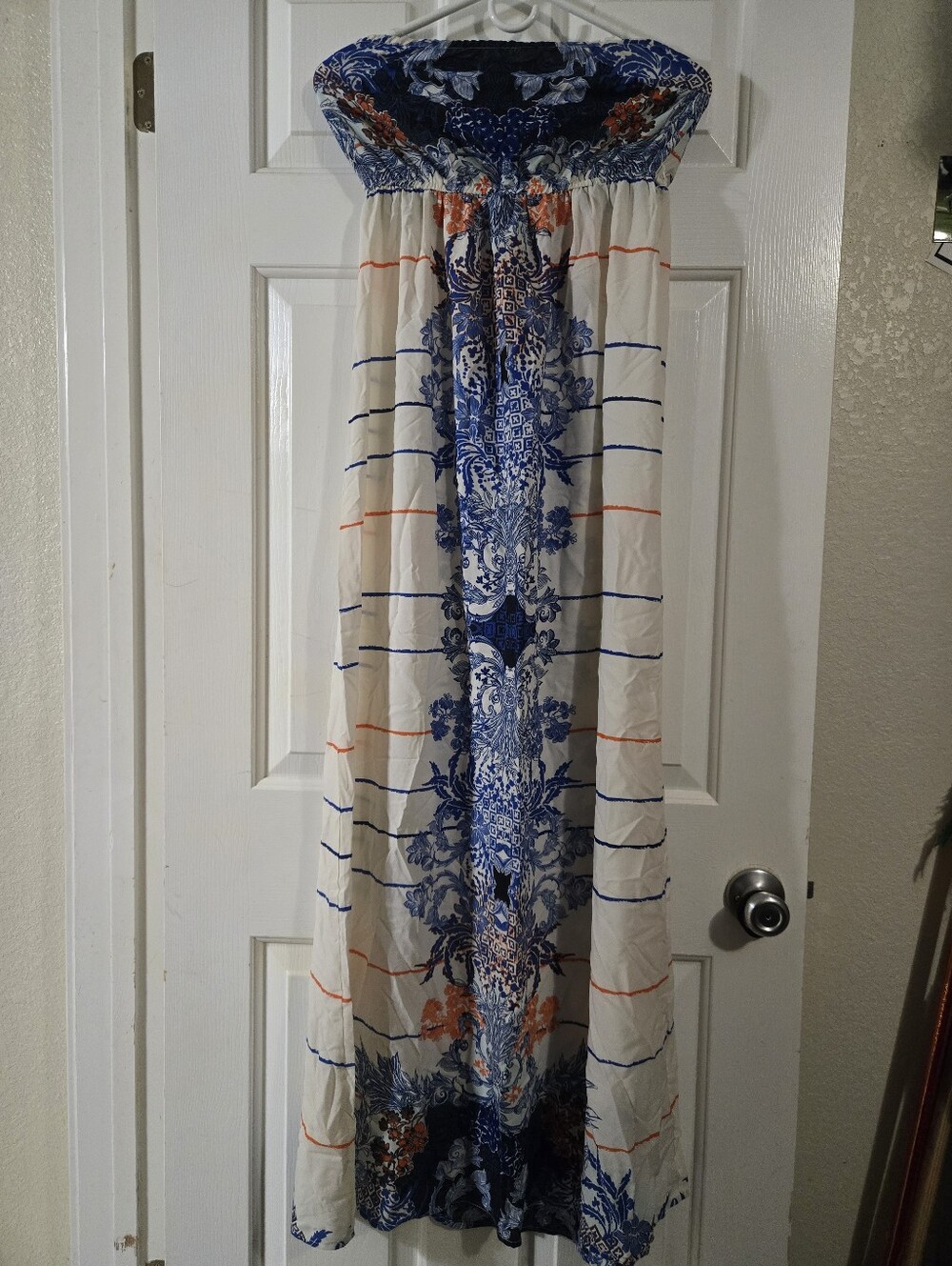 West 36th Blue and Orange Floral Print Dress
